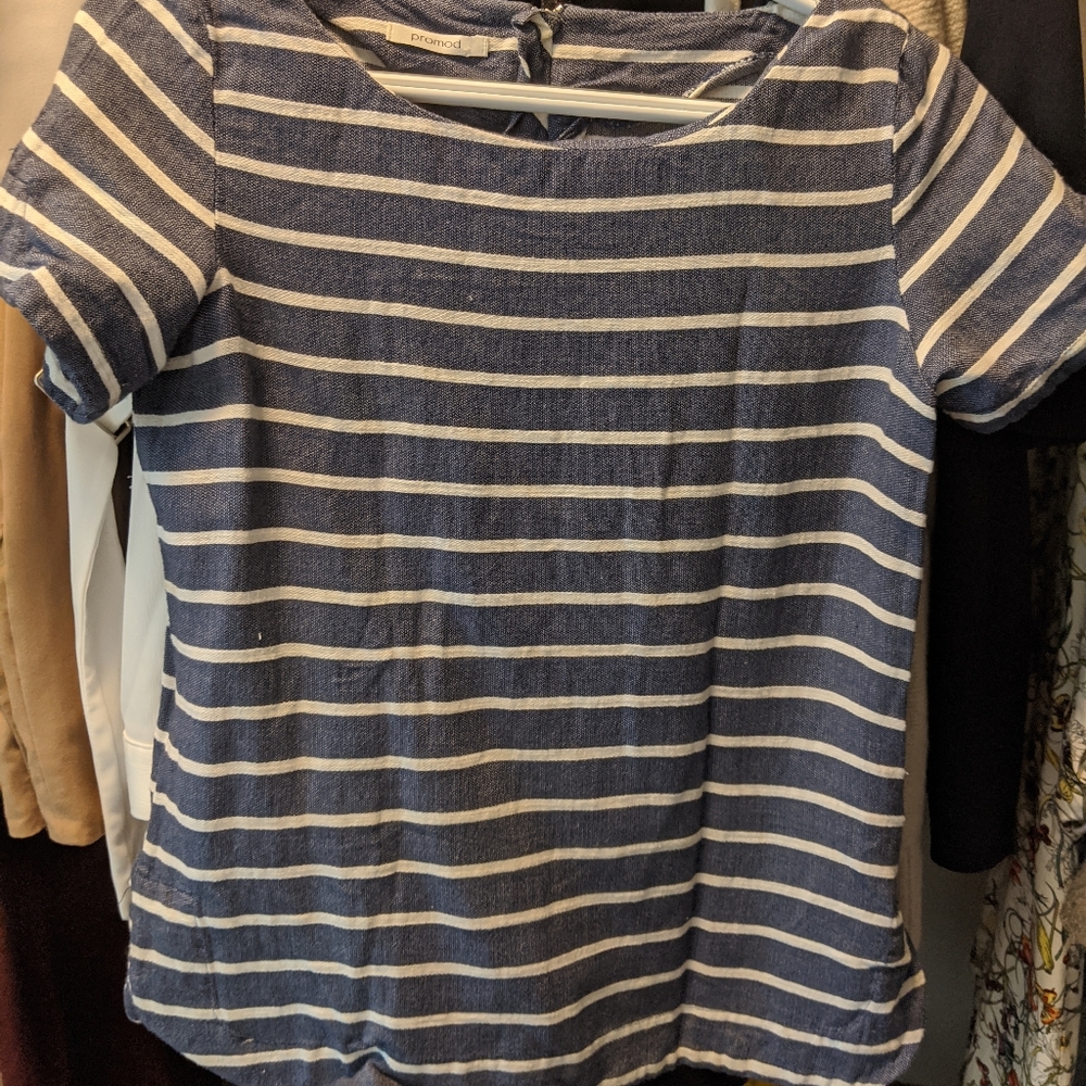 Promod striped blue and white shirt US 4